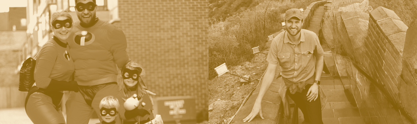 Director of Portfolio Operations Phil Penton with his family and walking on the great wall of China.